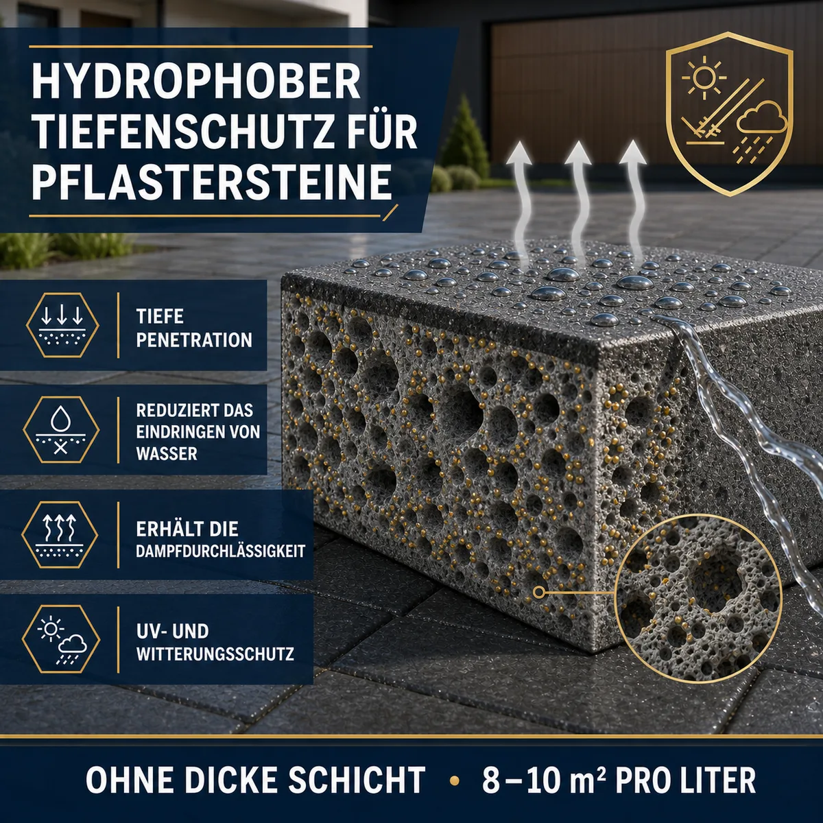 ESANDOL pro line Hydrophobe Beschichtung Pflasterstein