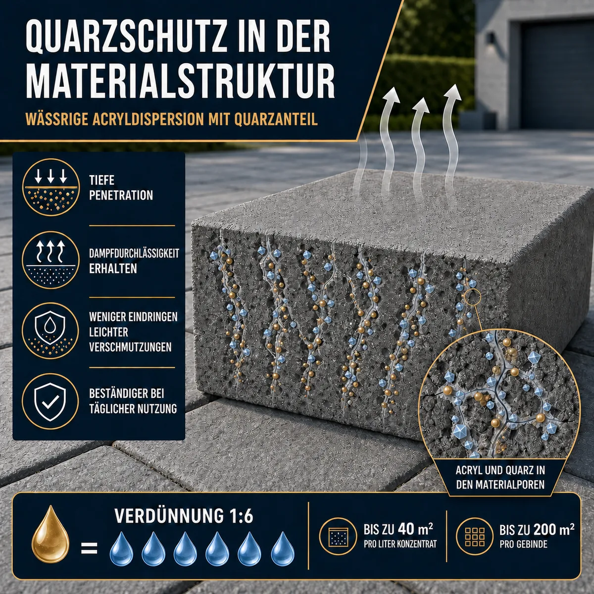 ESANDOL pro line Quarzbeschichtung Pflasterstein