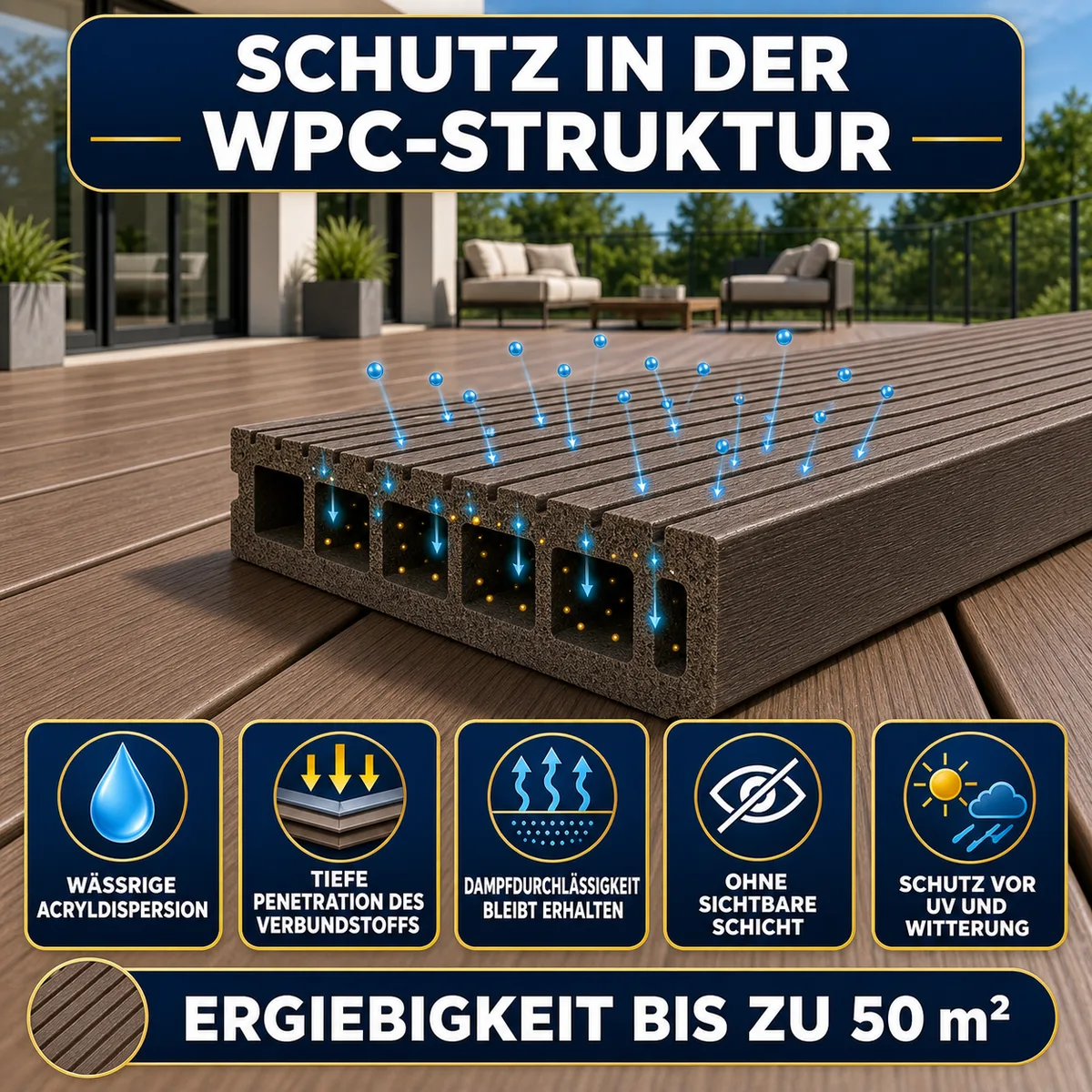 ESANDOL pro line Schutzschicht Verbundstoff-Terrassendielen