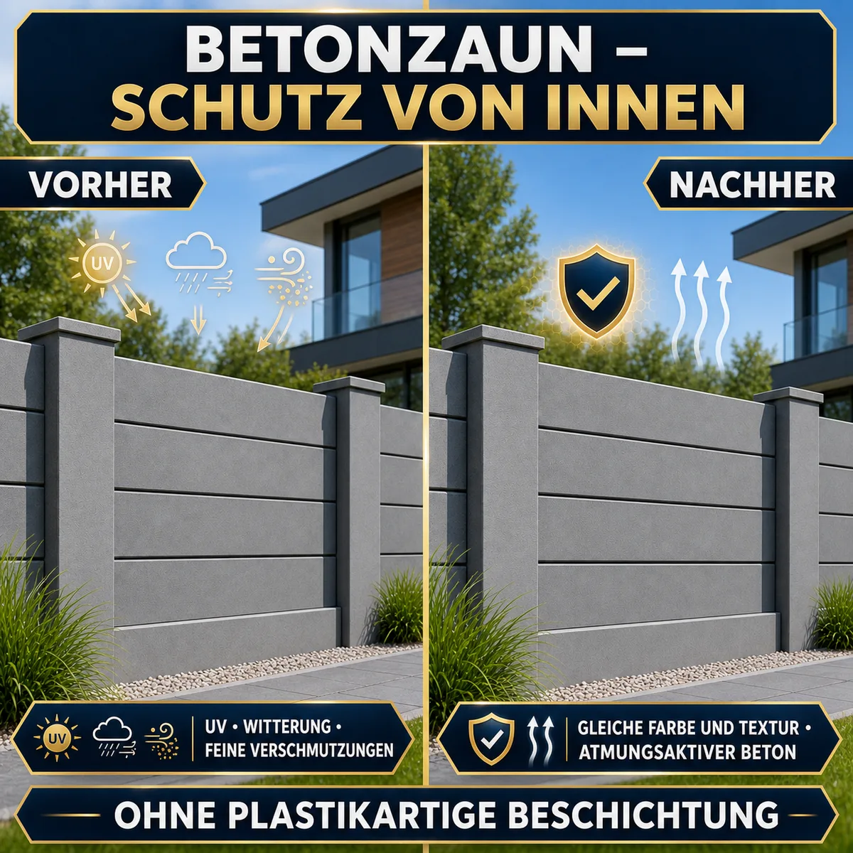 ESANDOL pro line Schutzschicht Beton-Zaun