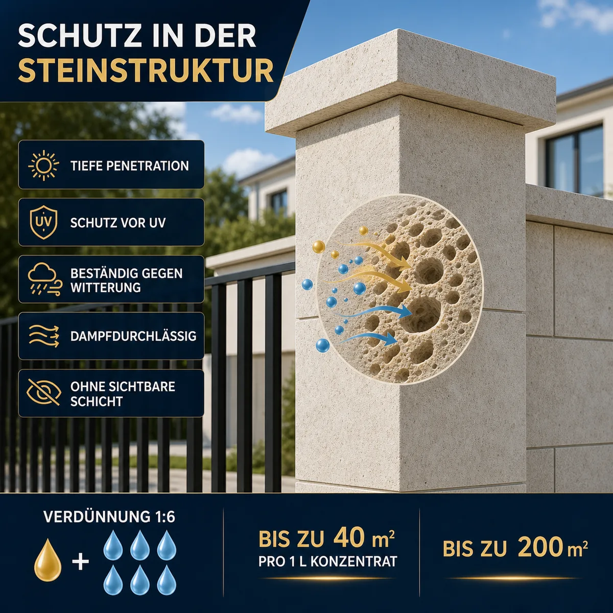 ESANDOL pro line Schutzschicht Stein-Zaun