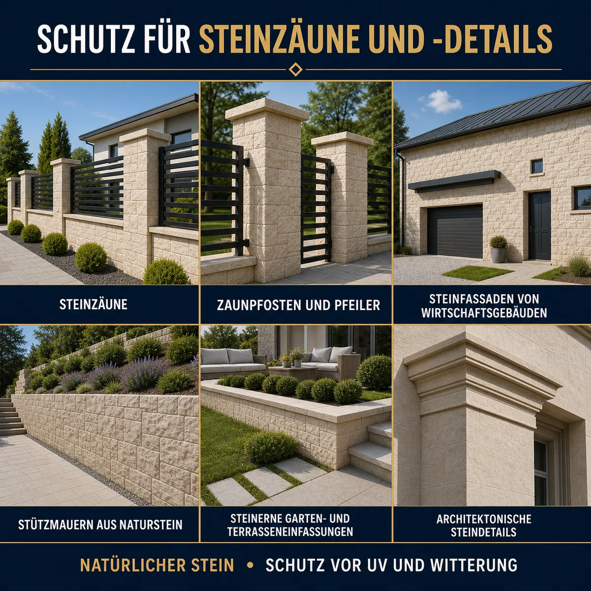 ESANDOL pro line Schutzschicht Stein-Zaun