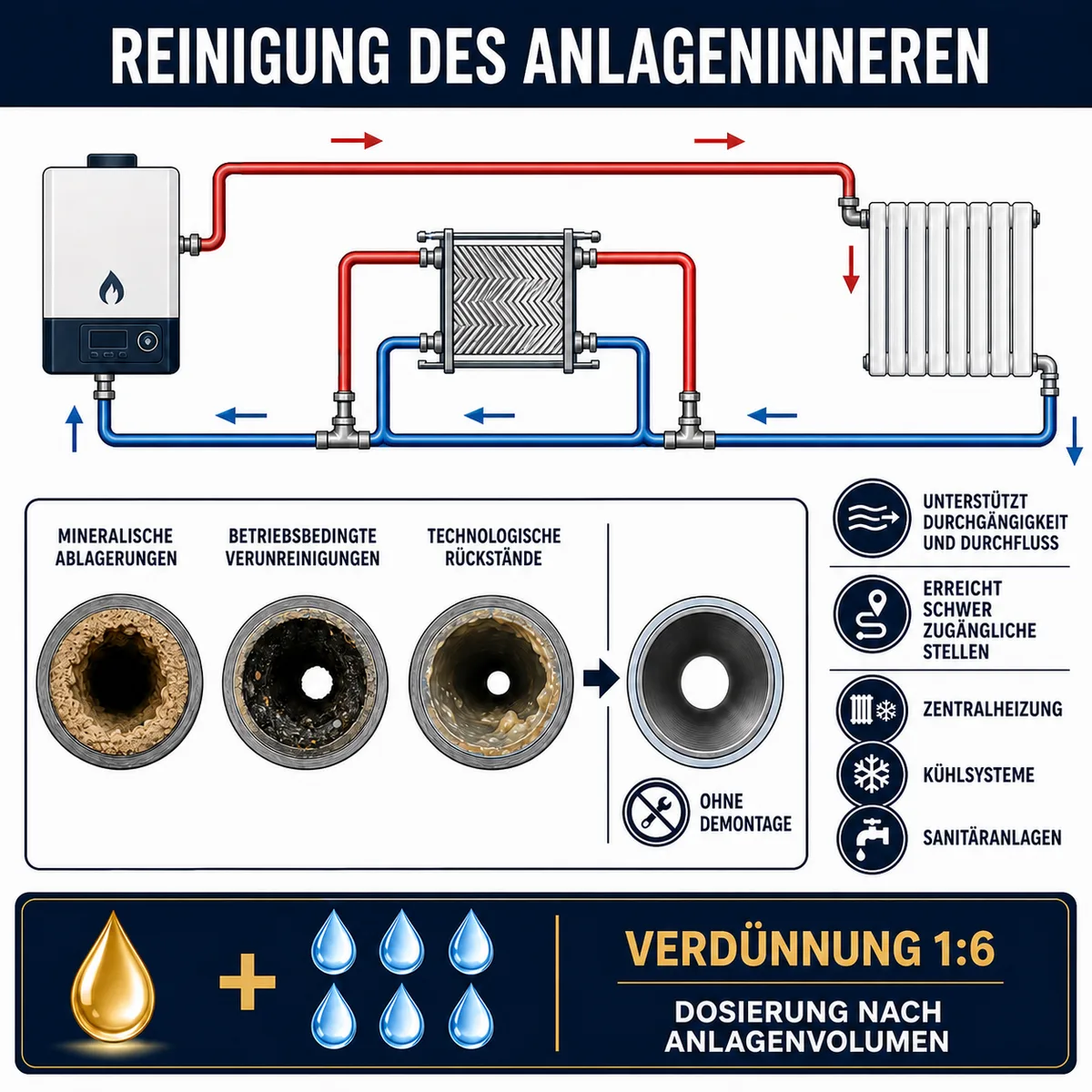 ESANDOL pro line Reinigungspräparat Zentralheizungsanlagen