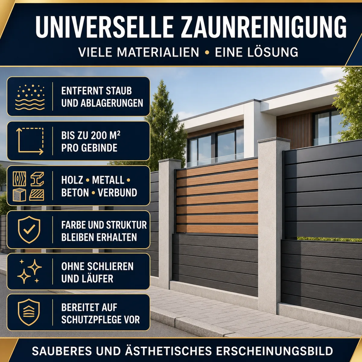 HYDROPROX Reinigung Zaun