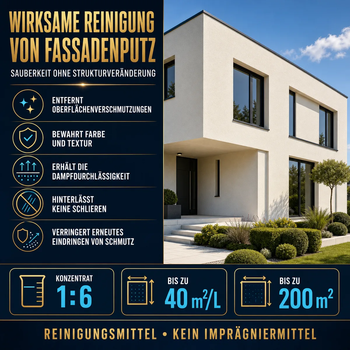 HYDROPROX Reinigung Fassadenputz