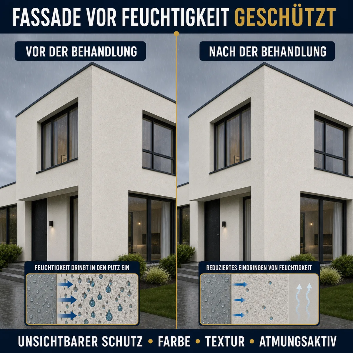 HYDROPROX Feuchtigkeitsschutzimprägnierung Fassadenputz