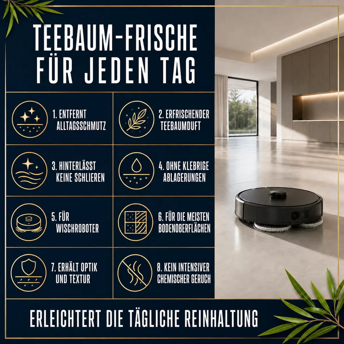 HYDROPROX Reinigungsflüssigkeit für Wischroboter – mit Teebaum-Duft