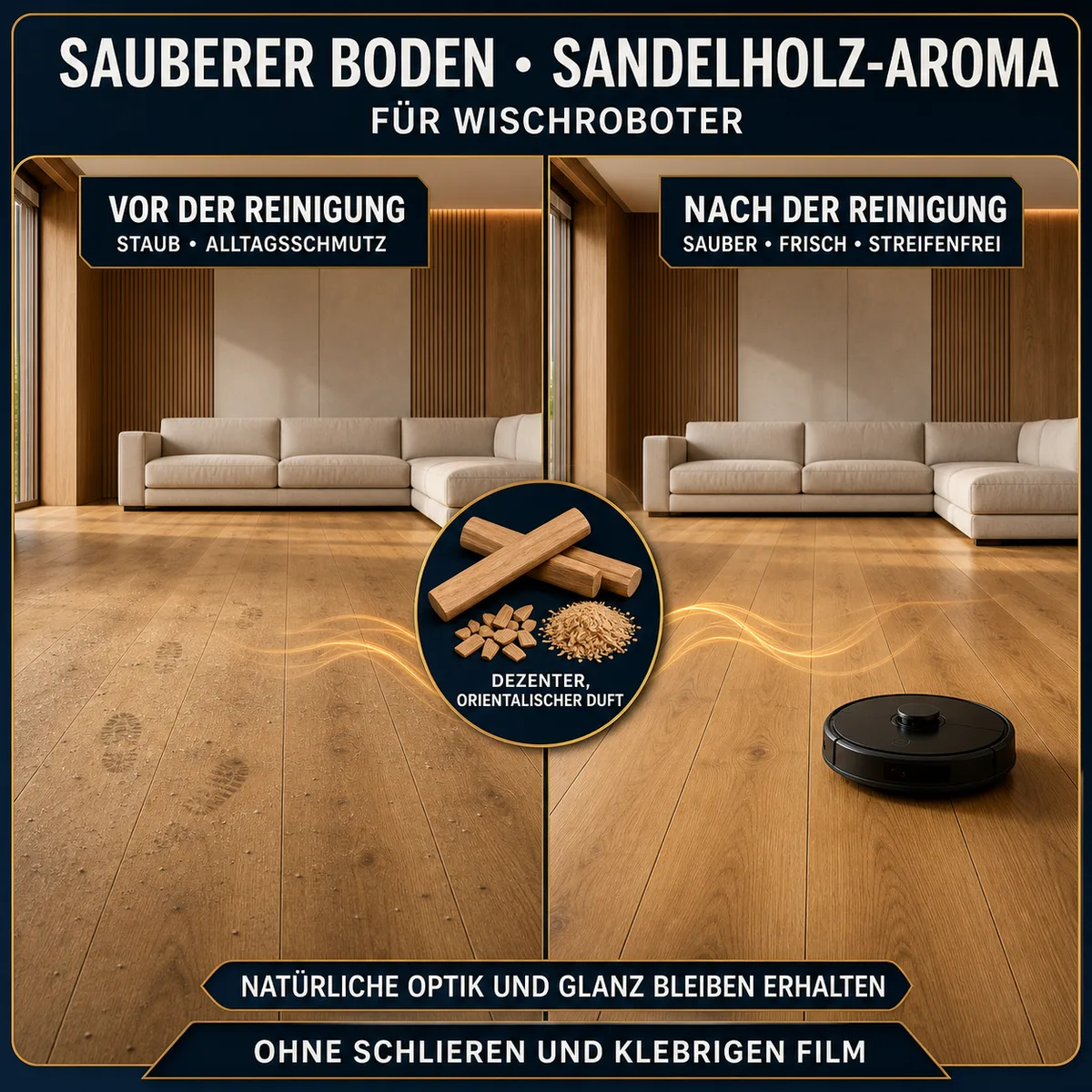 HYDROPROX Reinigungsflüssigkeit für Wischroboter – mit Sandelholz-Duft
