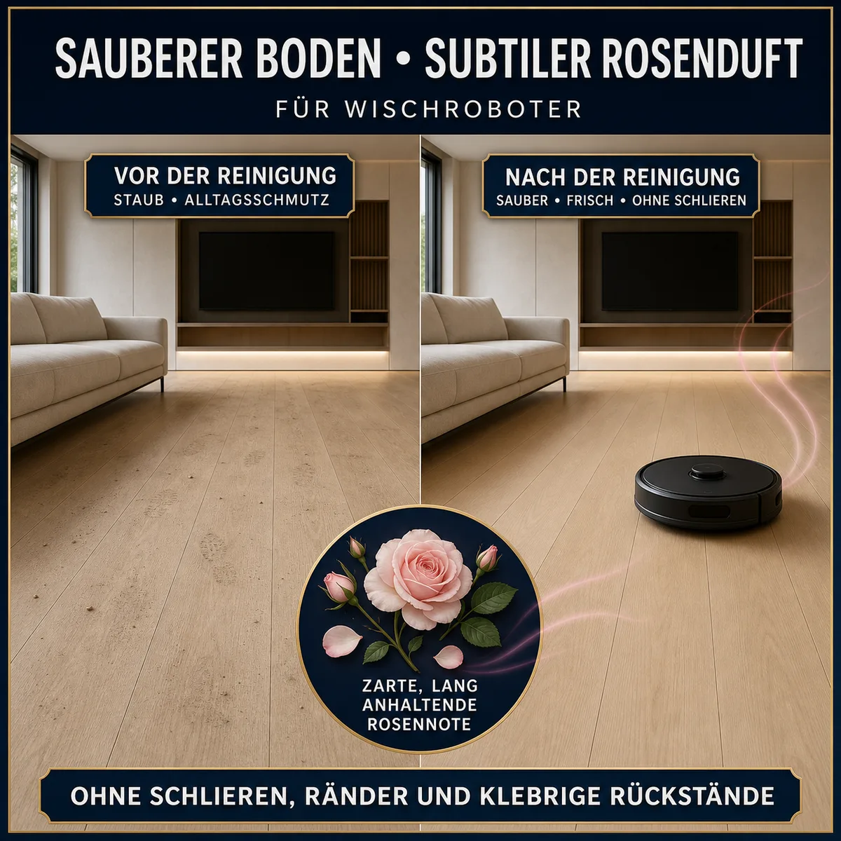 HYDROPROX Reinigungsflüssigkeit für Wischroboter – mit Rosen-Duft