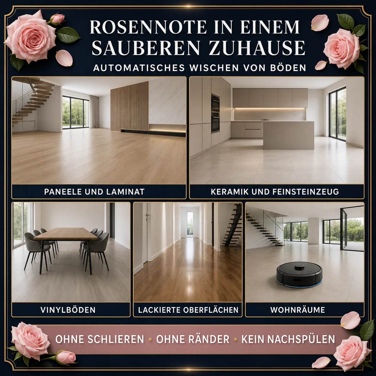 HYDROPROX Reinigungsflüssigkeit für Wischroboter – mit Rosen-Duft