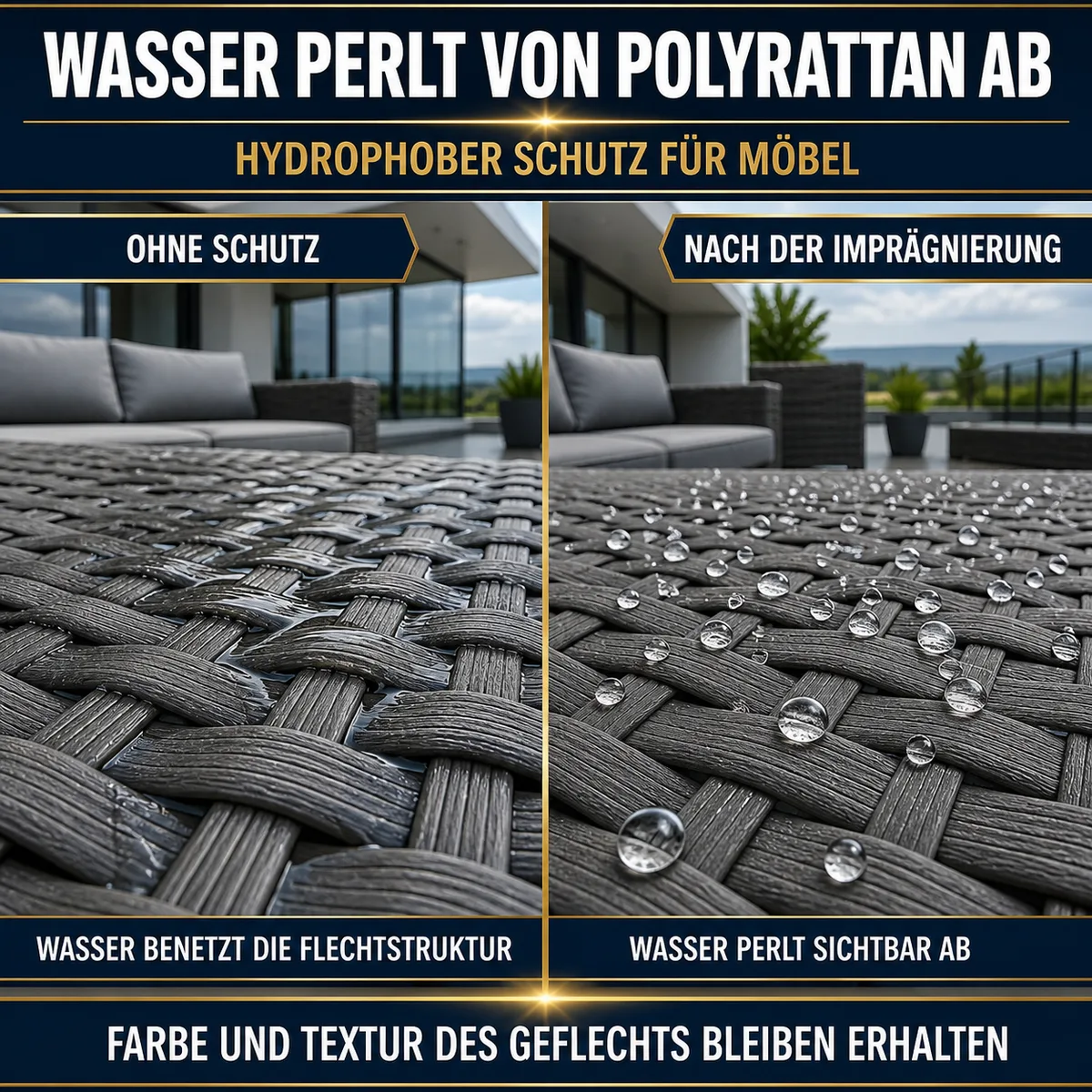 HYDROPROX Hydrophobe Beschichtung für Polyrattan