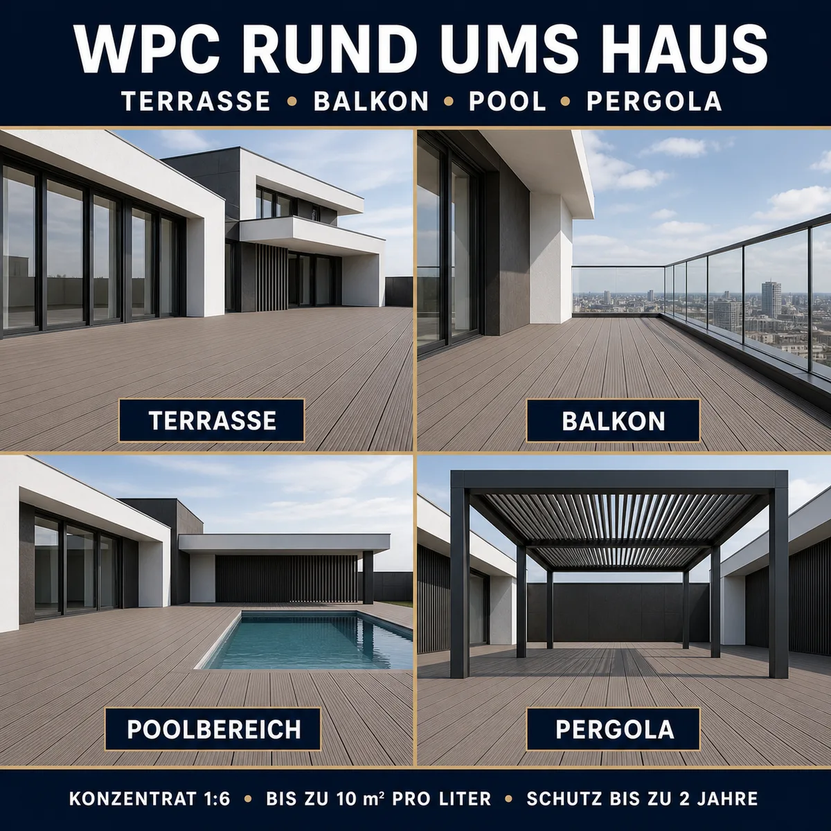 HYDROPROX Schutzschicht Verbund-Terrassendielen