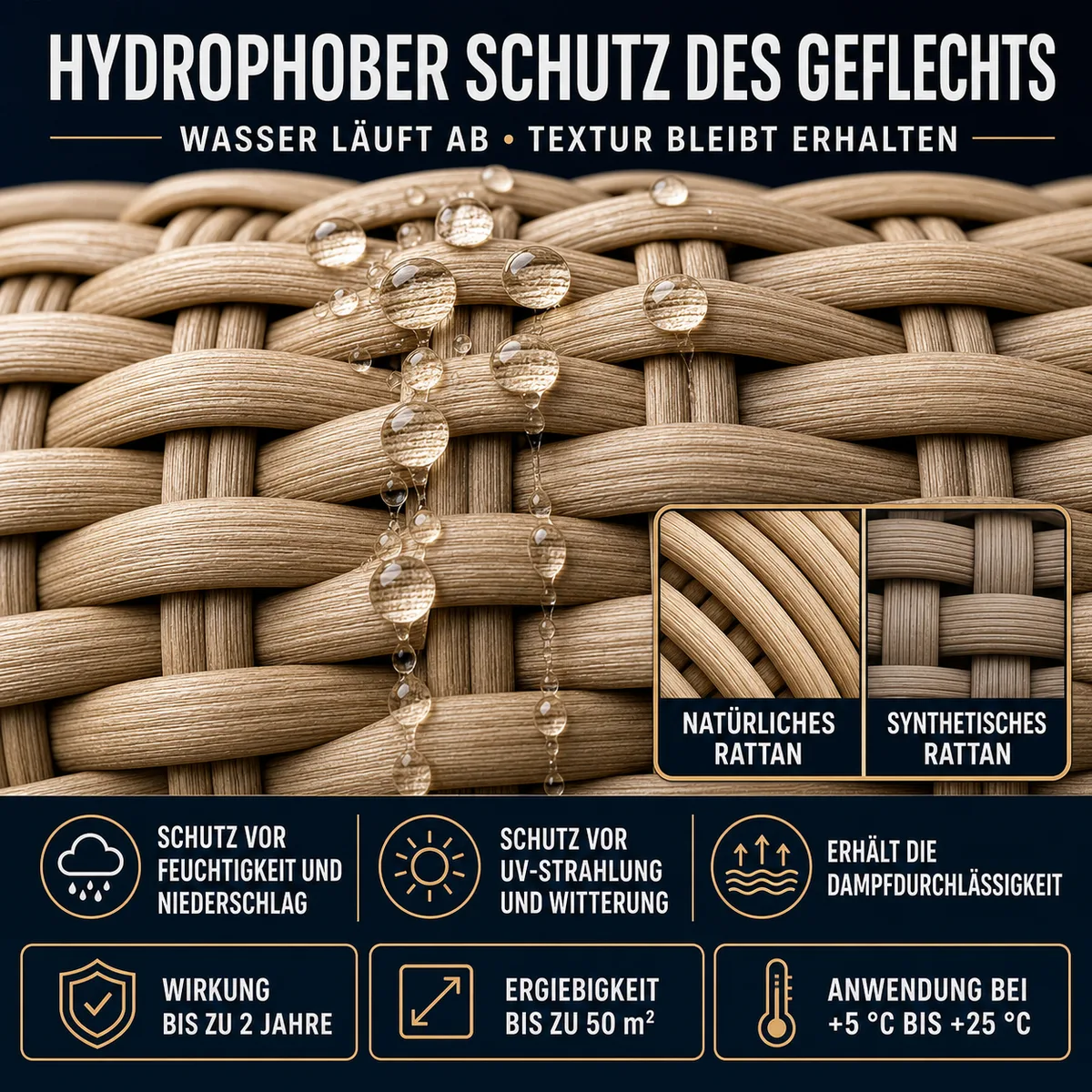 HYDROPROX Hydrophobe Schutzschicht Rattan