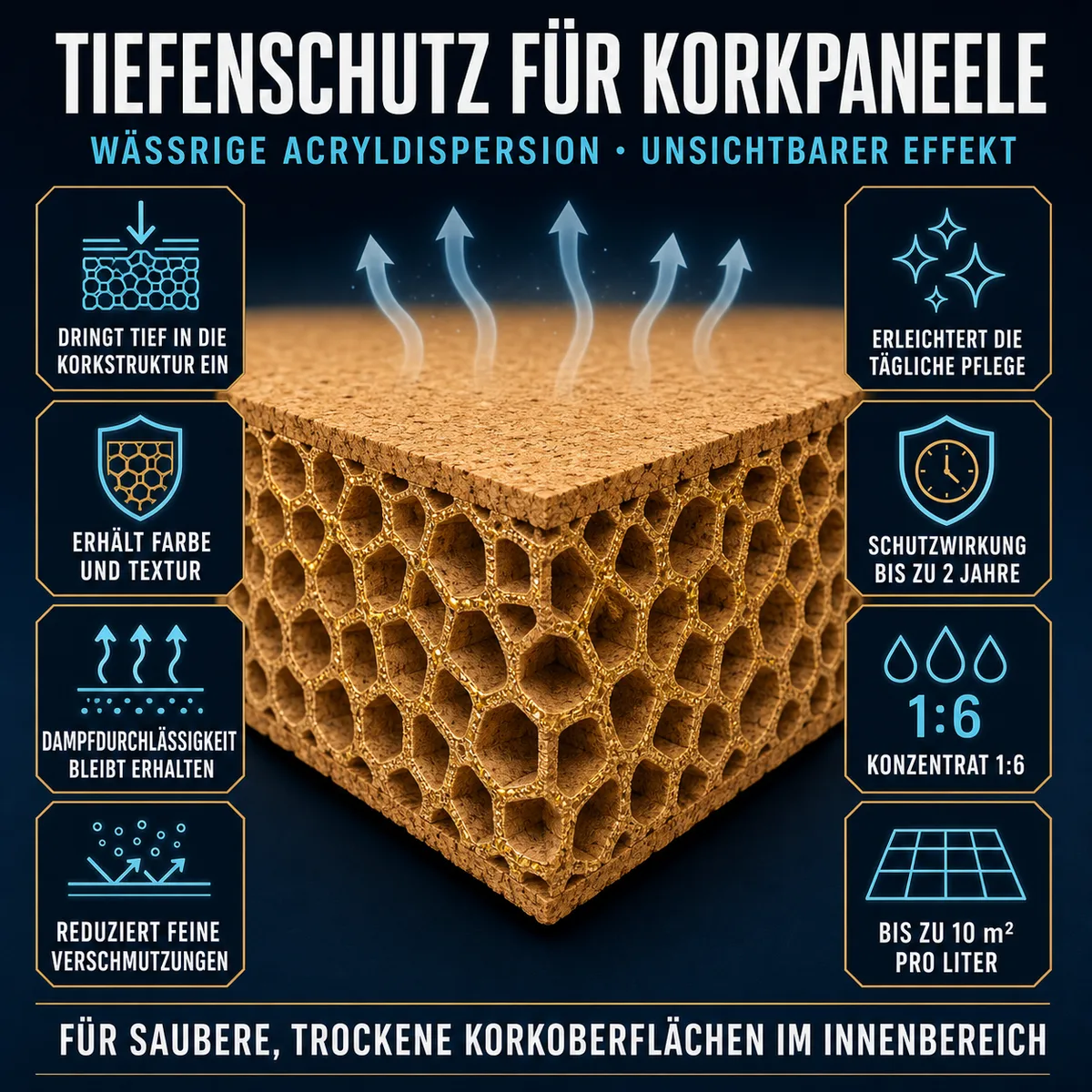 HYDROPROX Schutzschicht Korkpaneele