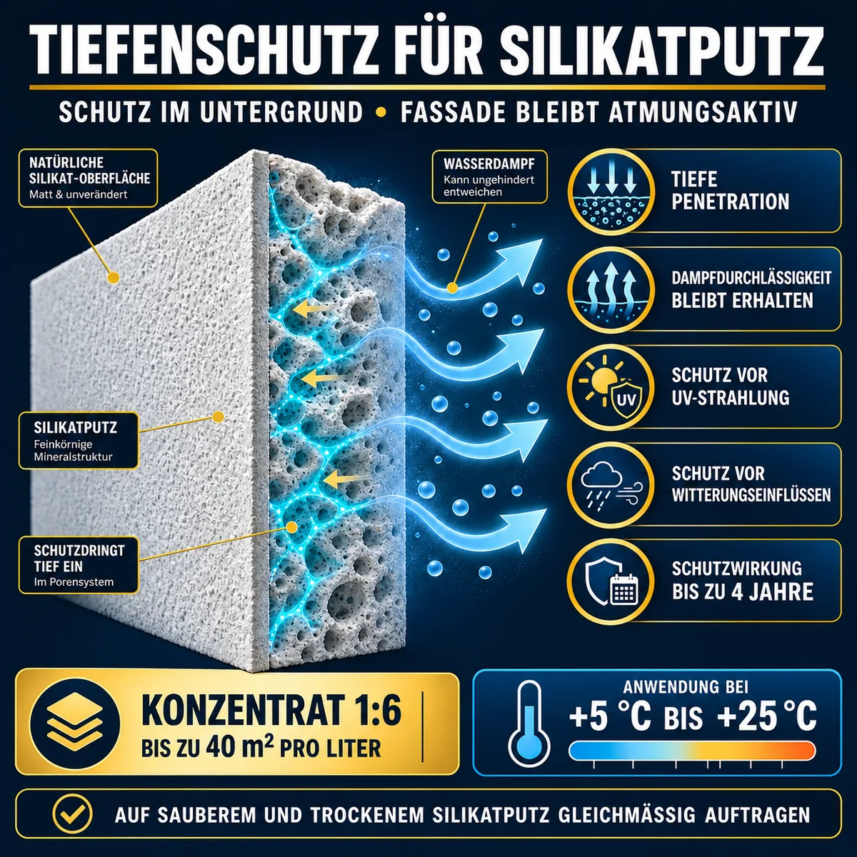 HYDROPROX Schutzschicht Silikatfassadenputz