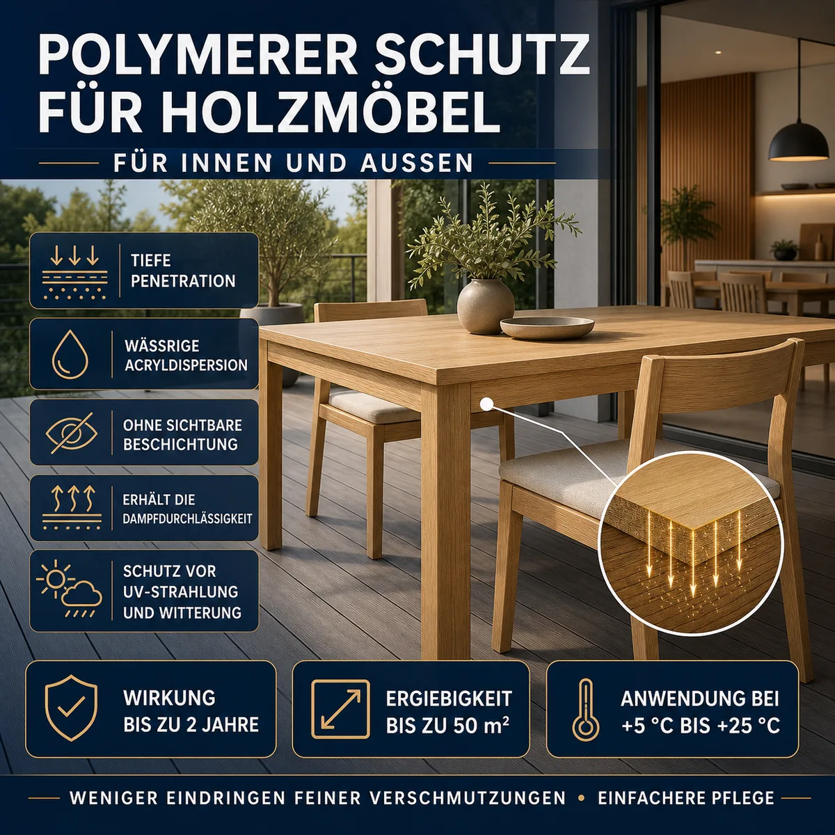 HYDROPROX Polymerbeschichtung Holzmöbel
