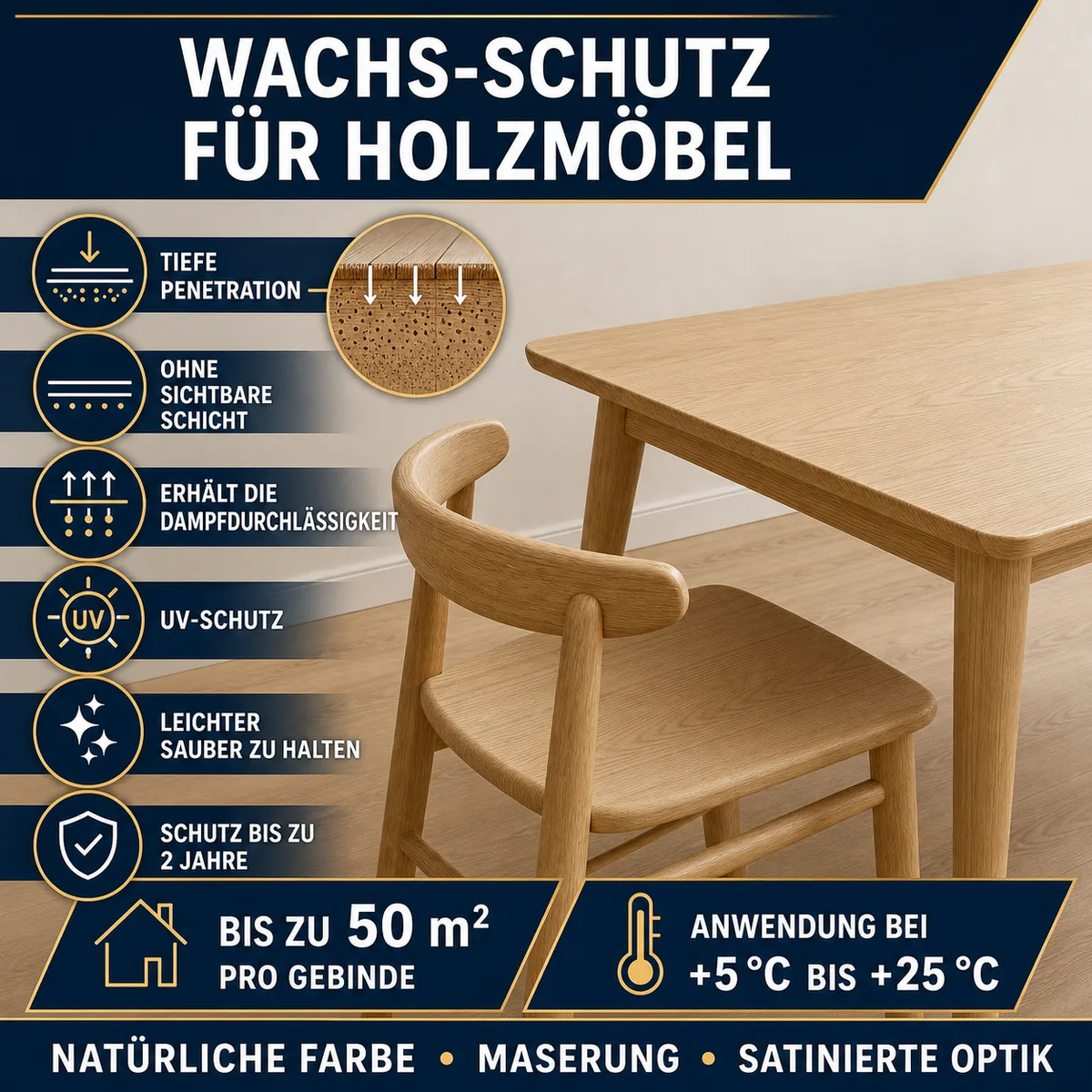 HYDROPROX Wachsbeschichtung Holzmöbel