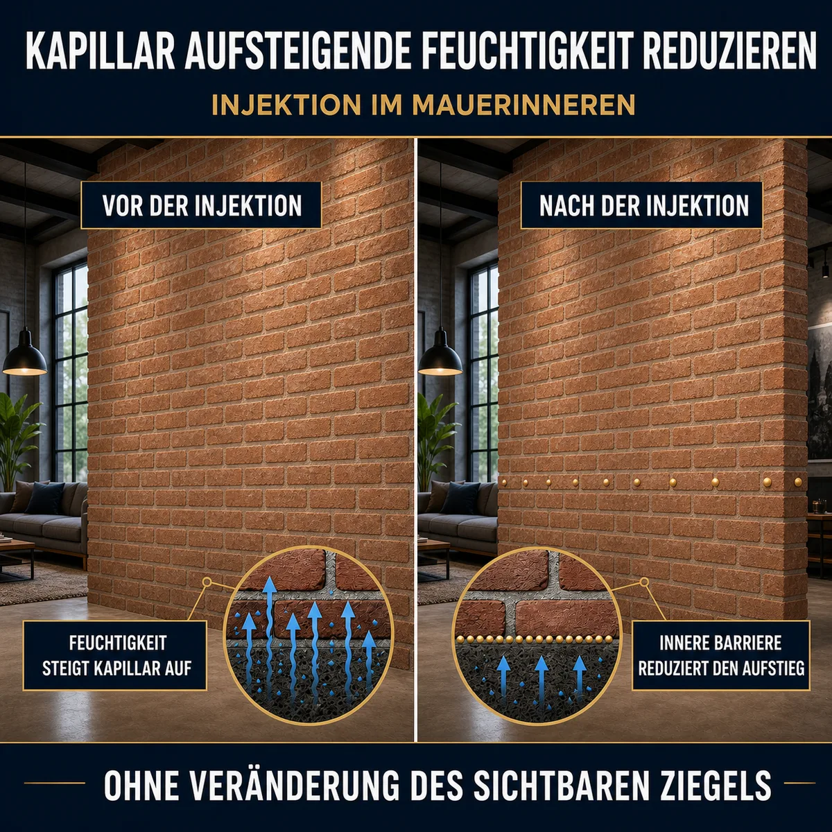 HYDROPROX Injektionsmittel gegen Feuchtigkeit für Altziegel