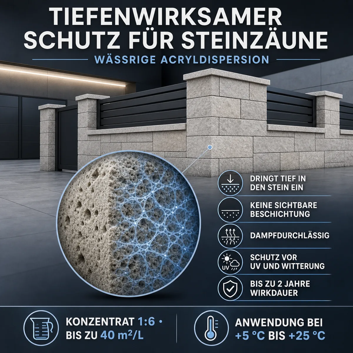 IZOMARK Schutzanstrich Steinzaun