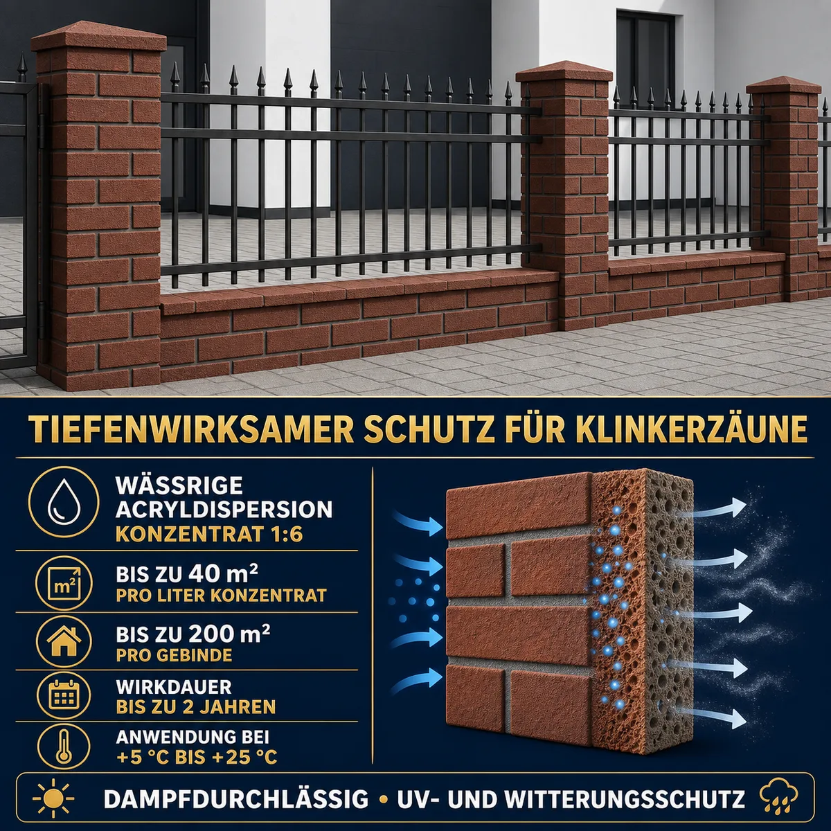 IZOMARK Schutzanstrich Klinkerzaun