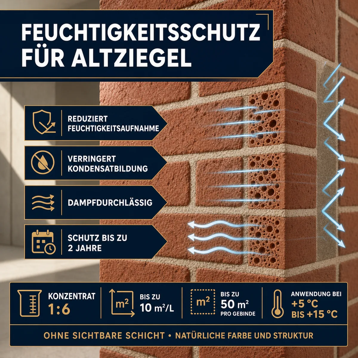 IZOMARK Feuchtigkeitsschutzschicht altes Mauerwerk